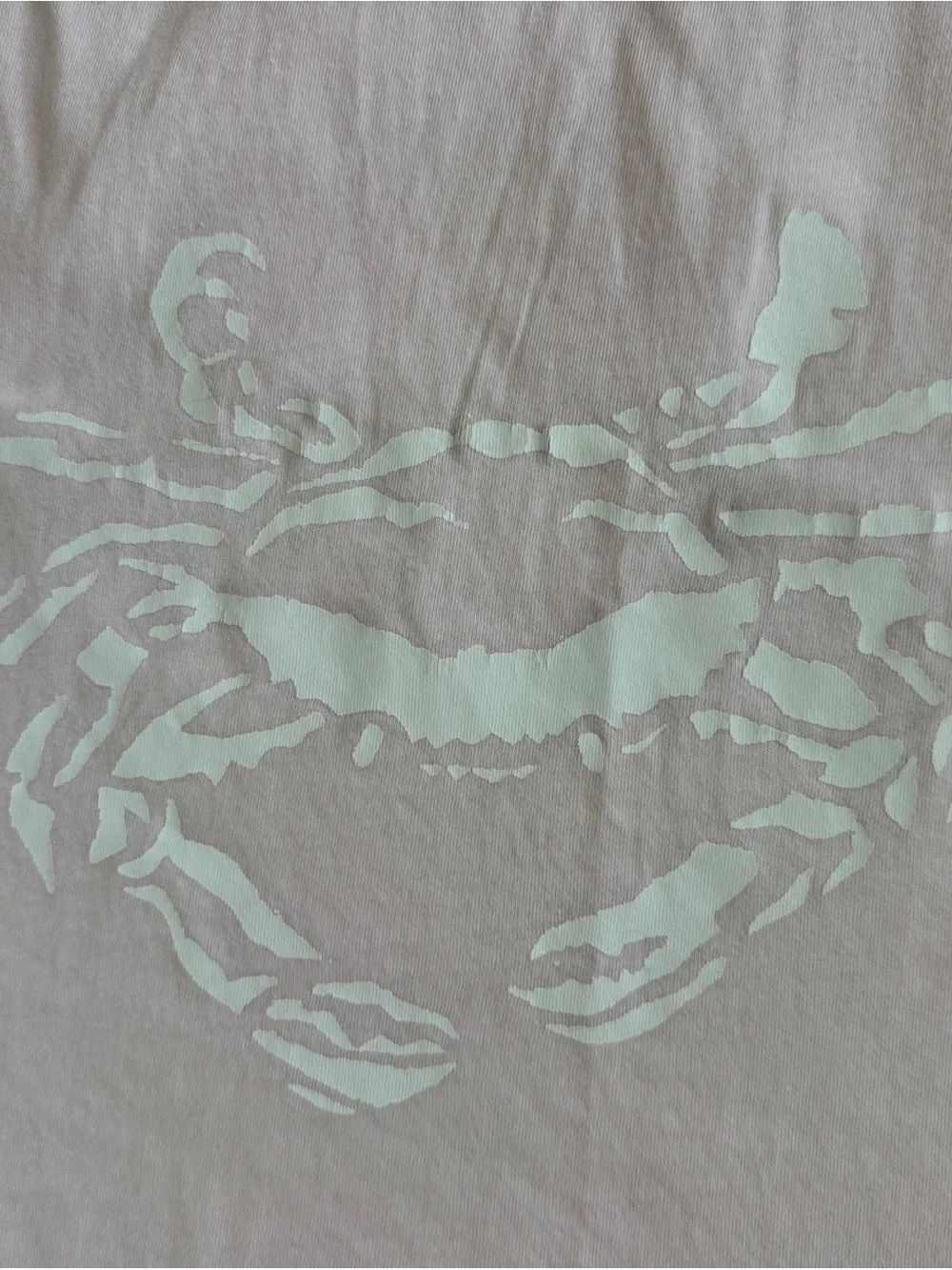 J. Crew Factory Light Pink Tee with White Crab Print